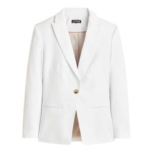 J Crew White Alexandra Blazer in Stretch Linen Blend Womens Size 20